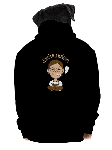Jeníček a mařenka pánská mikina na zip Black