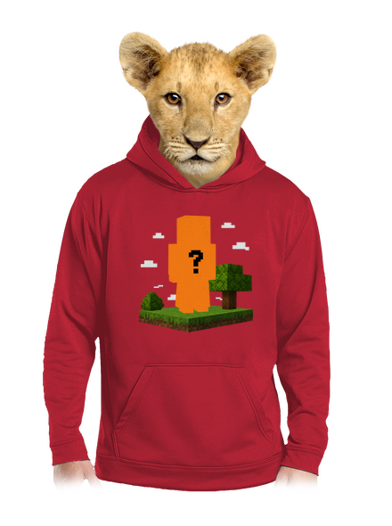 Minecraft z vlastní fotky dětská mikina klokanka Fire Red