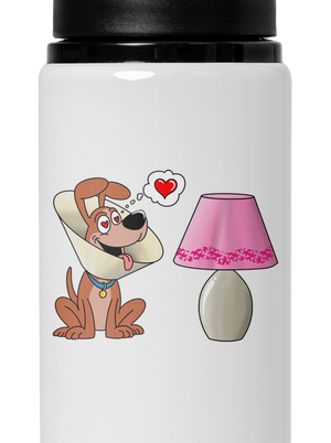 Zamilovaný pes lahev na vodu White