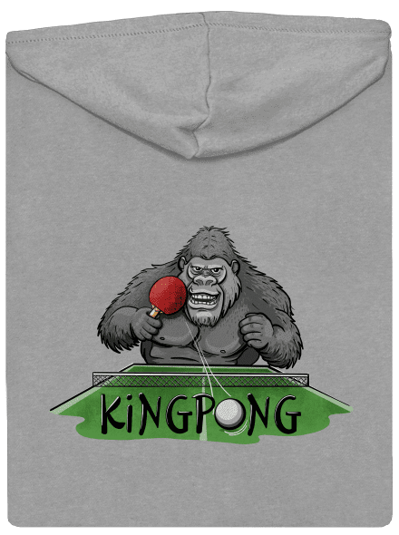 King pong pánská mikina na zip Light Melange