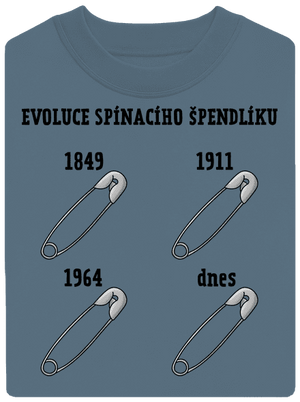 Evoluce spínacího špendlíku unisex mikina bez kapuce Nordic Blue