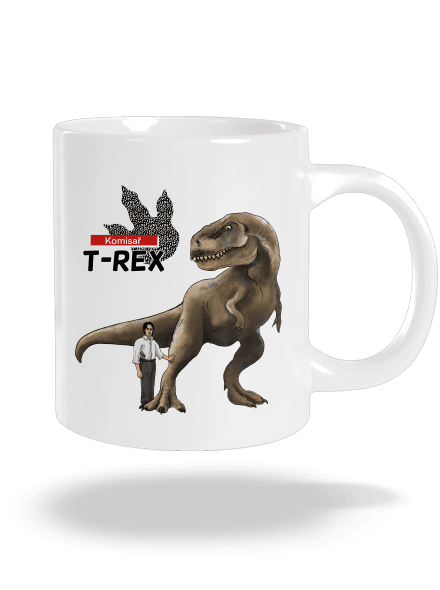 Komisař T-Rex velký hrnek White
