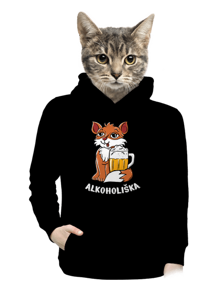 Pivní Alkoholiška dámská mikina klokanka Black