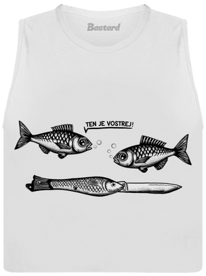 Vostrá rybička dámské tílko volné White