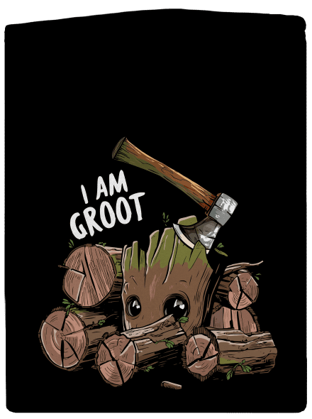 I Am Groot pánská mikina na zip Black