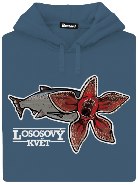 Lososový květ dámská mikina klokanka Denim