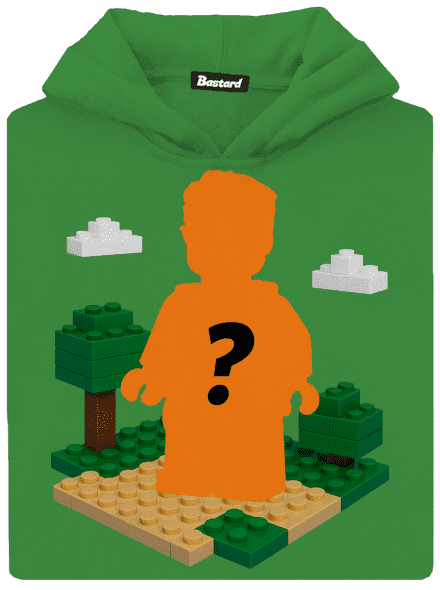 Lego postava z vlastní fotky dětská mikina klokanka Kelly Green AWD