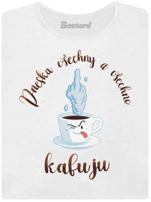 Všechno kafuju dámské tričko s lemem White