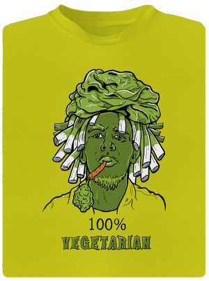 100% vegetarián dětské sportovní tričko Neon Yellow