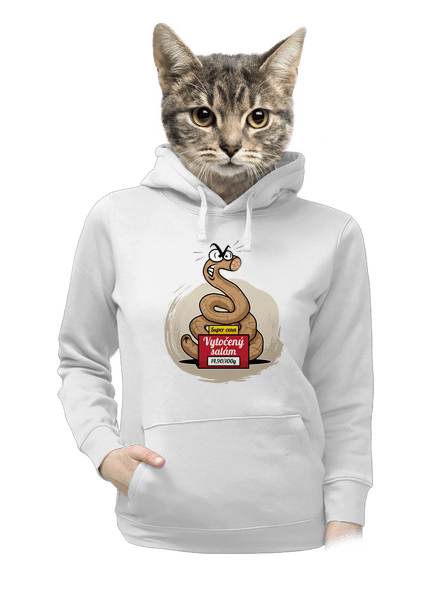 Vytočený salám dámská mikina klokanka White