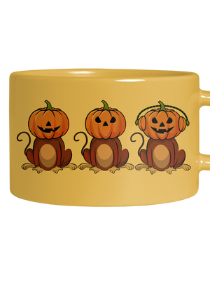 Halloween opičky hrnek makronka Yellow Macaron