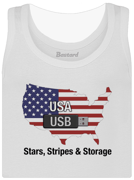 USA a USB dámské tílko klasické White