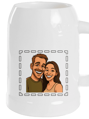 Karikatura z vlastní fotky půllitr White