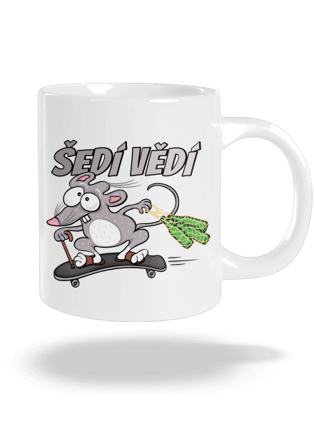 Šedí vědí - myšák velký hrnek White