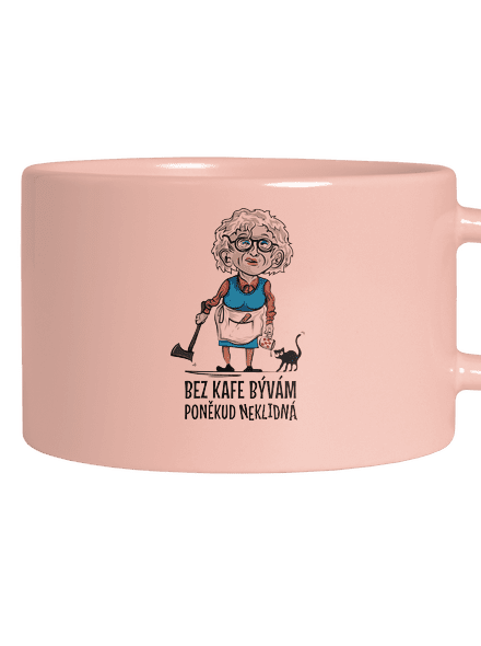 Neklidná bez kafe hrnek makronka Pink Macaron