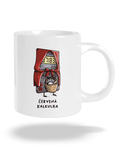 Červená kalkulka velký hrnek White
