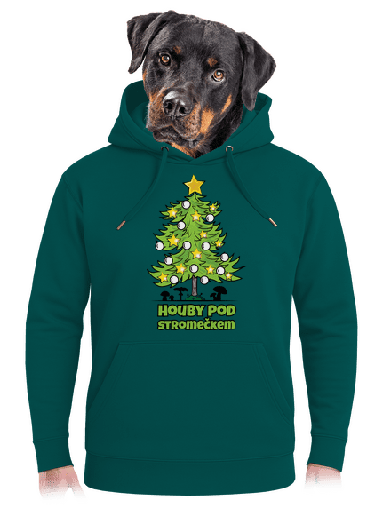 Houby pod stromečkem unisex mikina premium Emerald Green