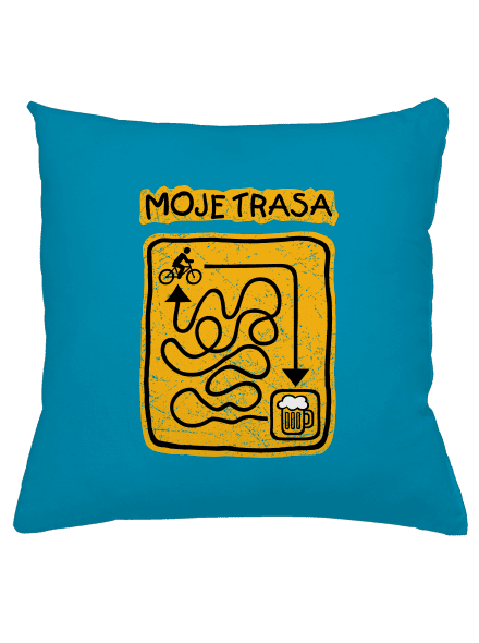 Moje trasa polštář Blue Turquoise