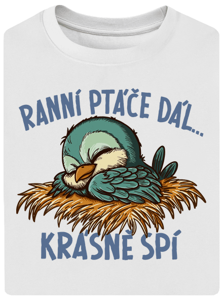 Ranní ptáče spí unisex tričko oversized White
