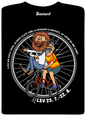Cyklistický horoskop: Lev pánské tričko Black