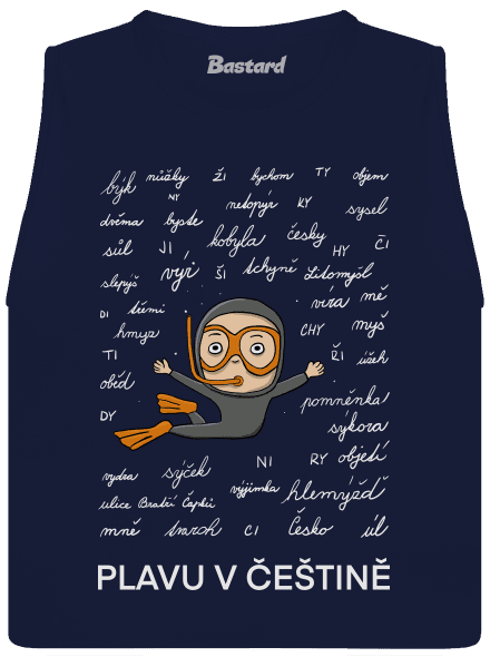 Plavu v češtině dámské tílko volné Navy