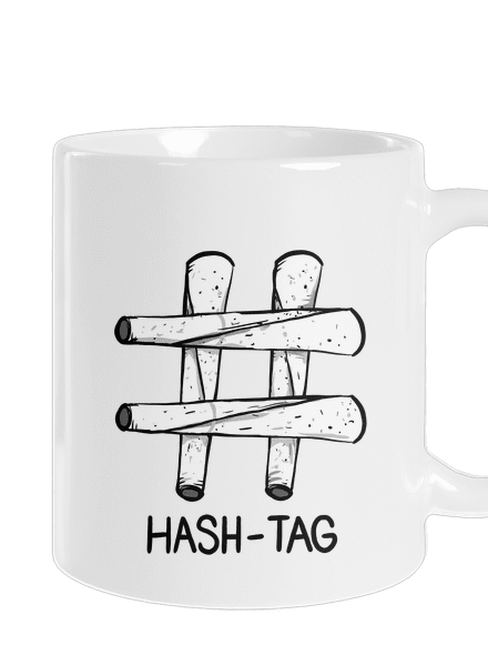 Hash tag klasický hrnek White