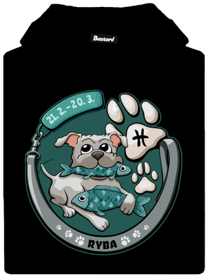 Psí horoskop: Ryba pánská mikina klokanka Black