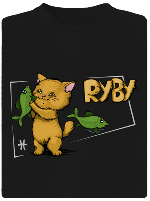 Kočičí horoskop: Ryby dětské sportovní tričko Black