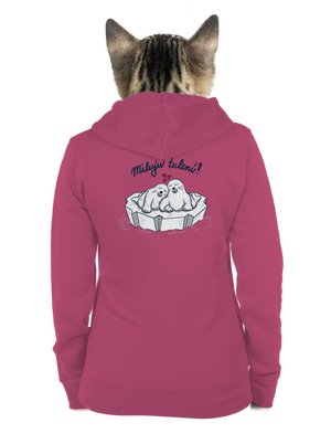 Miluju tulení dámská mikina na zip Magenta