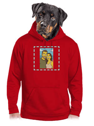 Simpsonovi z vlastní fotky pánská mikina klokanka Red