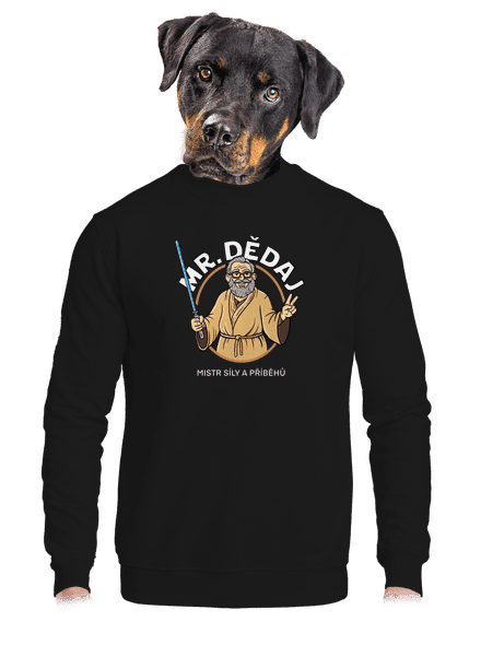 Mr. Dědaj unisex mikina bez kapuce Black