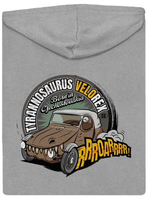 Tyrannosaurus Velorex pánská mikina na zip Light Melange
