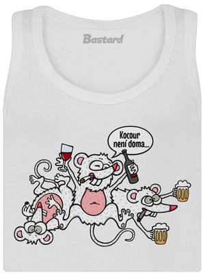 Kocour není doma dámské tílko klasické White