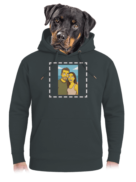 Simpsonovi z vlastní fotky unisex mikina premium Charcoal