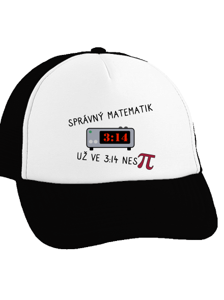Matematik nespí kšiltovka truckerka Black cap