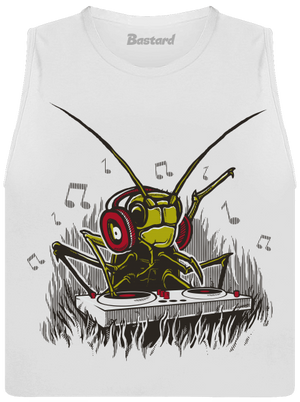 DJ cvrček dámské tílko volné White