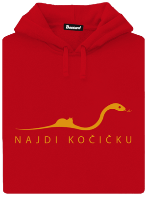 Najdi kočičku pánská mikina klokanka Red