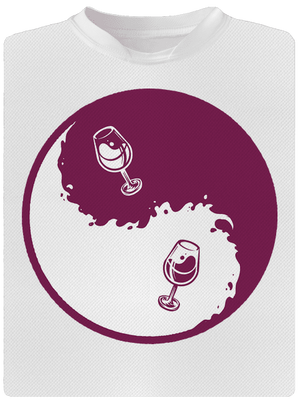 Jin Jang víno pánské sportovní tričko White