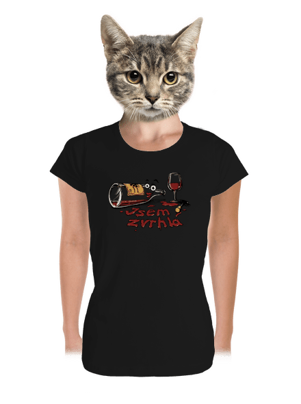 Zvrhlá dámské tričko premium Black