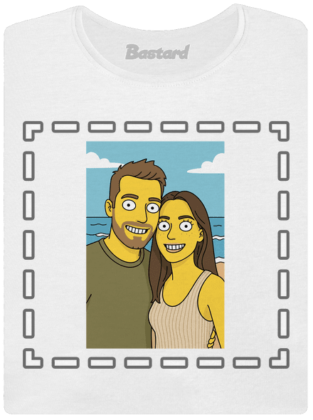 Simpsonovi z vlastní fotky dámské tričko s lemem White