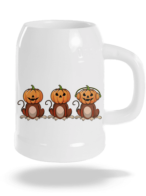 Halloween opičky půllitr White