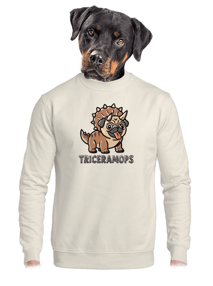 Triceramops unisex mikina bez kapuce Off White