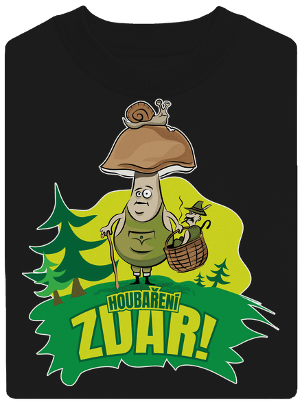 Houbaření zdar unisex mikina bez kapuce Black