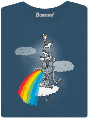 Jak vzniká duha dámské tričko premium Petrol Blue