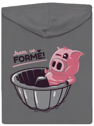 Ve formě dámská mikina na zip Steel Gray