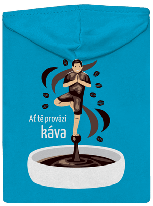 Káva provází dámská mikina na zip Blue Atol