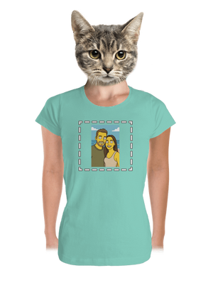 Simpsonovi z vlastní fotky dámské tričko premium Mint Mal