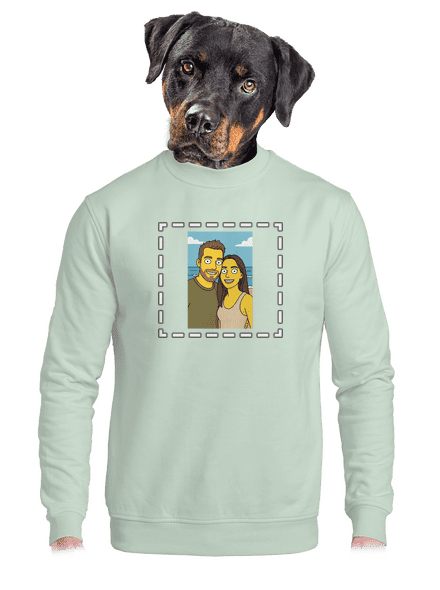 Simpsonovi z vlastní fotky unisex mikina bez kapuce Blush Mint