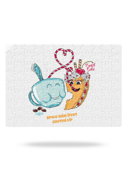 Spolu nám život chutná líp puzzle White