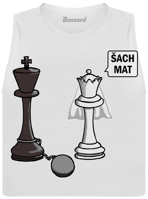 Šach mat dámské tílko volné White